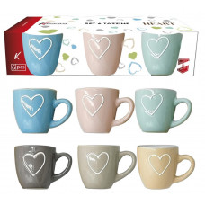 MULTICOLOR HEART SET 6 TAZZINE (6pz)